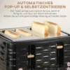 Waterkoker broodrooster set ontbijt set met 1,7l waterkoker, 4 sneden broodrooster, 2200 w, 7 bruiningsniveaus, ontdooien, opwarmen en kruimellade, otter thermostaat, zwart 7