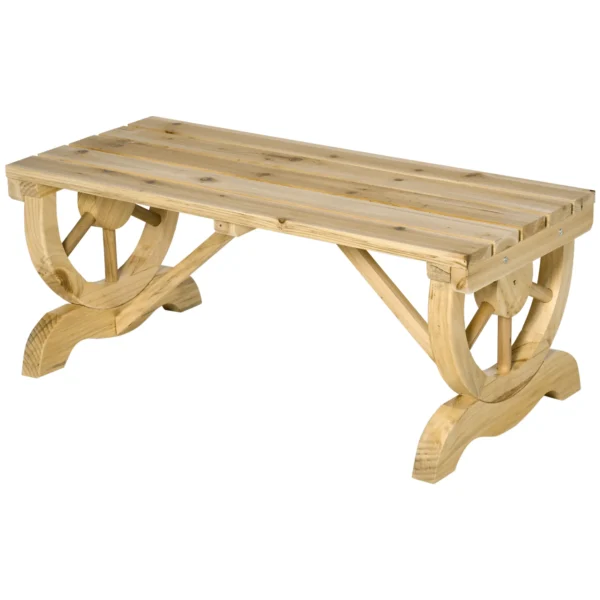 Weerbestendige houten tuinbank 98 x 50 x 39,5 cm rustieke zitbank voor tuinmeubilair in natuur 1