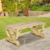 Weerbestendige houten tuinbank 98 x 50 x 39,5 cm rustieke zitbank voor tuinmeubilair in natuur 2