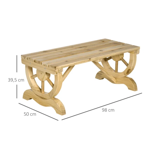 Weerbestendige houten tuinbank 98 x 50 x 39,5 cm rustieke zitbank voor tuinmeubilair in natuur 4