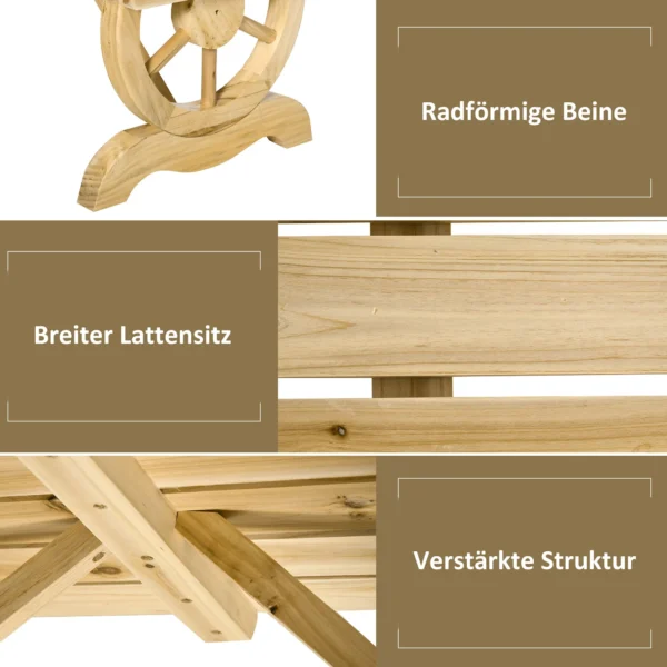 Weerbestendige houten tuinbank 98 x 50 x 39,5 cm rustieke zitbank voor tuinmeubilair in natuur 5