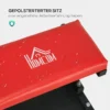 Werkplaatskruk werkkruk met gevoerd zitkussen en opbergruimte, montagekruk voor garage en werkplaats, stabiel staal, rood 7