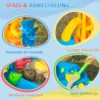 Zand en waterspeeltafel 2 in 1 tafelspeelset met 25 delige strandspelset en parasol voor kinderen 7
