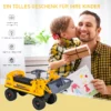 Zandspeelgoed glijauto voor kinderen 2 3 jaar, glijdend voertuig gemaakt van pp kunststof, geel+zwart+grijs 5
