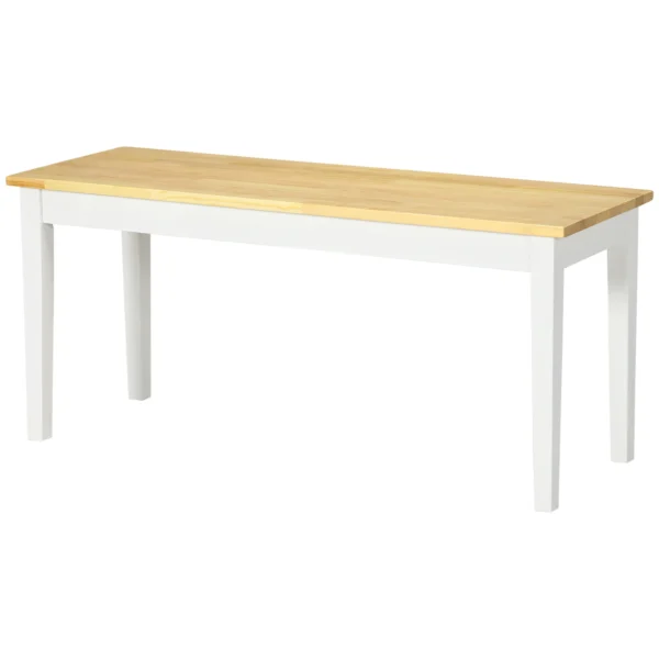 Zitbank 2 zits tot 220 kg belastbaar van grenenhout in wit, eetbank keukenbank woonkamerbank 102 x 36 x 45 cm 1
