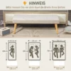 Zitbank, gestoffeerde bank met linnenlook, knoopstiksels, bedbank met houten poten voor slaapkamer, woonkamer, gang, 120 x 41 x 43 cm, crème 8