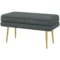 Zitbank gestoffeerde bank met opbergruimte in grijs, fluweel look, bedbank met stalen poten, schoenenbank voor woonkamer & slaapkamer 79,5x37,5x43cm 1