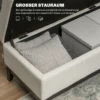 Zitbank met opbergruimte gestoffeerde bank belastbaar tot 120 kg bedbank met opbergdoos schuimstof voor woonkamer slaapkamer crèmewit 107 x 50 x 44 cm 5