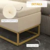 Zitbank met opbergruimte gestoffeerde bank met klapdeksel in beige fluweelachtige uitstraling bedbank met stalen poten 110x44x49 cm voor hal woonkamer 7