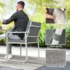 Zitgroep 3 delig eetgroep voor 2 personen eettafel met 4 stoelen zitkussens eetkamergroep met glazen tafel keukentafel set balkonmeubilair tuinmeubilair voor terras, balkon eetkamer lichtgrijs 6