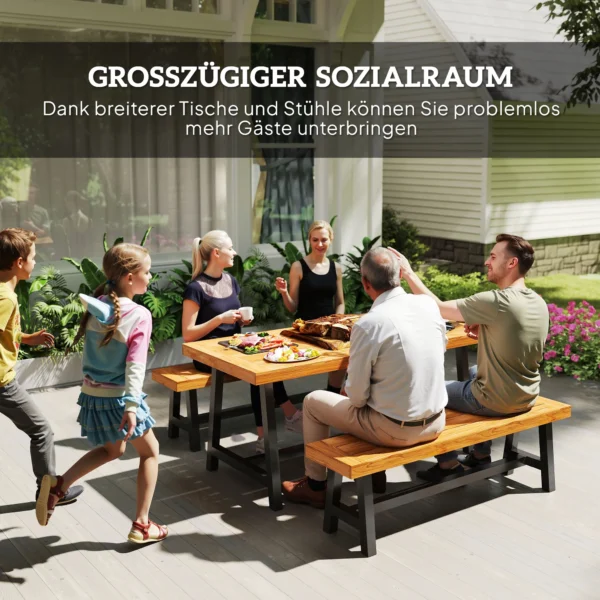Zitgroep 3 delig houten eetgroep voor 4 personen in lamellenontwerp eettafel met 2 banken eetkamergroep met houten tafel keukentafel set balkonmeubilair tuinmeubilair voor terras, balkon teak 6