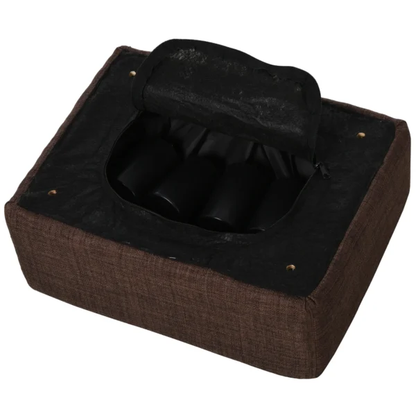 Zitkruk ottomaanse tot 100 kg belastbaar rechthoekige gestoffeerde kruk voor woonkamer hal bruin 40 x 30 x 24 cm 7