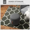 Zitkruk voetenbankje ronde gestoffeerde kruk ottomaan met handvat voetensteun voor woonkamer slaapkamer donkergrijs Ø48 x 45 cm 5
