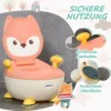 Zonekiz kinderpotje kindertoilet in vos design, antislip potstoel met handvat en klapdeksel voor 6 maanden tot 3 jaar 5