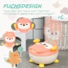 Zonekiz kinderpotje kindertoilet in vos design, antislip potstoel met handvat en klapdeksel voor 6 maanden tot 3 jaar 6