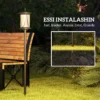 Zonne straatlantaarn led, ip44, abs, 17b x 17t x 127h cm, met koel wit led licht, lichtsensor, waterdicht, voor buiten, zwart 8