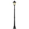 Zonne tuinlantaarn lantaarn tuinlamp padverlichting met 19 led 130 lumen 3000k aluminium gehard glas zwart 22 x 22 x 194 cm 1