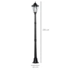 Zonne tuinlantaarn lantaarn tuinlamp padverlichting met 19 led 130 lumen 3000k aluminium gehard glas zwart 22 x 22 x 194 cm 4