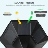 Zonne tuinlantaarn lantaarn tuinlamp padverlichting met 19 led 130 lumen 3000k aluminium gehard glas zwart 22 x 22 x 194 cm 6