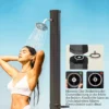 Zonnedouche 35 liter zonnetuin douche met kraan douchekop handdouche zijtafel, tot 55 °c, buitendouche zonder stroomaansluiting zwembaddouche campingdouche regendouche warm water 10