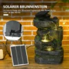 Zonnefontein met led voor buiten 34 x 28 x 57 cm, weerbestendig & milieuvriendelijk, 4 stappen watercirculatie, kunstharz grijs 6