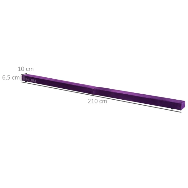 Zwevende balk 210 cm opvouwbaar voor binnen & buiten, balanceer balk tot 120 kg, paars, ideaal voor gymnastiek & training 4
