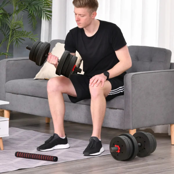 2 in 1 halterset 20 kg verstelbare dumbbell & barbell professioneel krachttraining en gewichtheffen voor thuisfitness 2