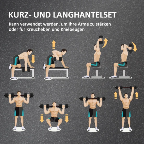 2 in 1 halterset 20 kg verstelbare dumbbell & barbell professioneel krachttraining en gewichtheffen voor thuisfitness 5