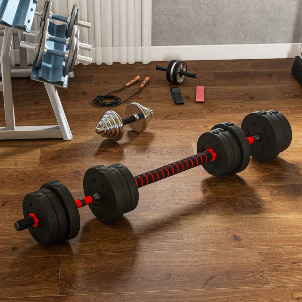 2 in 1 halterset 20 kg verstelbare dumbbell & barbell professioneel krachttraining en gewichtheffen voor thuisfitness 9