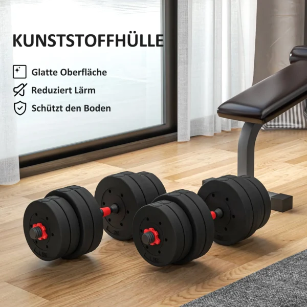 2 in 1 halterset 30 kg verstelbare dumbbell & barbell professioneel krachttraining en gewichtheffen voor thuisfitness 8