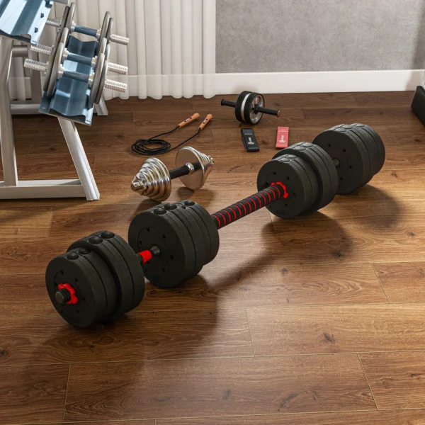2 in 1 halterset 30 kg verstelbare dumbbell & barbell professioneel krachttraining en gewichtheffen voor thuisfitness 9
