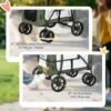 2 in 1 hondenwagen hondenbuggy opvouwbaar voor honden & katten tot 10 kg kattenbuggy met kussen, netvensters, deuren, opbergmand, kattenwagen buggy donkergroen 8