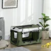 2 in 1 hondenwagen hondenbuggy opvouwbaar voor honden & katten tot 10 kg kattenbuggy met kussen, netvensters, deuren, opbergmand, kattenwagen buggy donkergroen 9