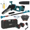 2 in 1 mini kettingzaag 580w met accu 8000mah veiligheidsvergrendeling 8 inch handkettingzaag elektrische motorzaag voor tuinscharen takkenschaar houtsnijden 1