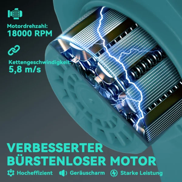 2 in 1 mini kettingzaag 580w met accu 8000mah veiligheidsvergrendeling 8 inch handkettingzaag elektrische motorzaag voor tuinscharen takkenschaar houtsnijden 6