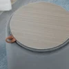 2 in 1 ottoman ronde zitkruk in grijze fluweel look met opbergruimte afneembaar deksel Ø44cm x 47,5cm veelzijdig inzetbaar als bijzettafel 10