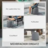 2 in 1 ottoman ronde zitkruk in grijze fluweel look met opbergruimte afneembaar deksel Ø44cm x 47,5cm veelzijdig inzetbaar als bijzettafel 8