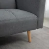 2 in 1 slaapbank 205 x 88 cm sofa met bedfunctie, bank met zitkussens, linnenlook, verstelbare rugleuning voor woonkamer, slaapkamer, grijs 10