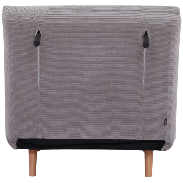 2 in 1 slaapbank, slaapstoel, verstelbare vouwmatras, logeerbed, vouwbed, corduroy look voor slaapkamer, woonkamer, lichtgrijs 10