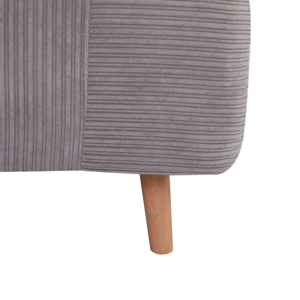 2 in 1 slaapbank, slaapstoel, verstelbare vouwmatras, logeerbed, vouwbed, corduroy look voor slaapkamer, woonkamer, lichtgrijs 9