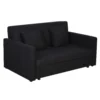 2 zits slaapbank met bedfunctie & opbergruimte, rugkussen, polycotton, hout, antraciet, 152x101x81cm 1