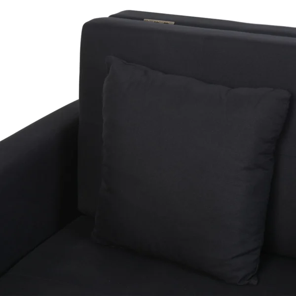 2 zits slaapbank met bedfunctie & opbergruimte, rugkussen, polycotton, hout, antraciet, 152x101x81cm 10