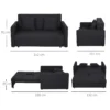 2 zits slaapbank met bedfunctie & opbergruimte, rugkussen, polycotton, hout, antraciet, 152x101x81cm 4
