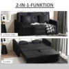 2 zits slaapbank met bedfunctie & opbergruimte, rugkussen, polycotton, hout, antraciet, 152x101x81cm 5