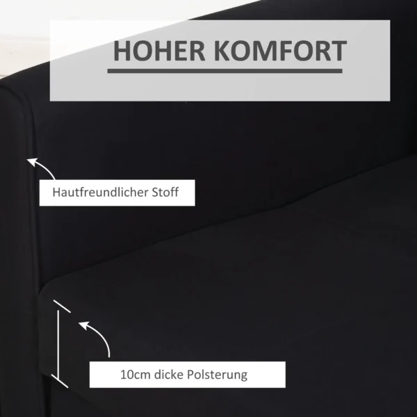 2 zits slaapbank met bedfunctie & opbergruimte, rugkussen, polycotton, hout, antraciet, 152x101x81cm 7
