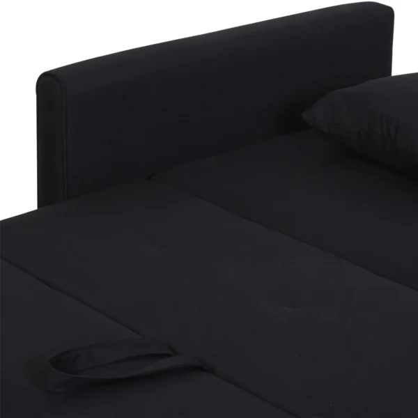 2 zits slaapbank met bedfunctie & opbergruimte, rugkussen, polycotton, hout, antraciet, 152x101x81cm 9