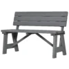 2 zits tuinbank hout, weerbestendige zitbank, uv bestendige tuinmeubelen met rugleuningen, parkbank belastbaar tot 220kg, balkonbank, houten bank voor balkon terras, tuin, 116 x 56 x 80 cm, grijs 1