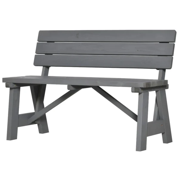 2 zits tuinbank hout, weerbestendige zitbank, uv bestendige tuinmeubelen met rugleuningen, parkbank belastbaar tot 220kg, balkonbank, houten bank voor balkon terras, tuin, 116 x 56 x 80 cm, grijs 1