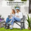 2 zits tuinbank hout, weerbestendige zitbank, uv bestendige tuinmeubelen met rugleuningen, parkbank belastbaar tot 220kg, balkonbank, houten bank voor balkon terras, tuin, 116 x 56 x 80 cm, grijs 5