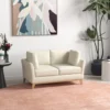 2 zitsbank loveseat in linnenlook met kussens, tweezitter met houten poten tot 150 kg, beige 137x78x78 cm voor woonkamer 2